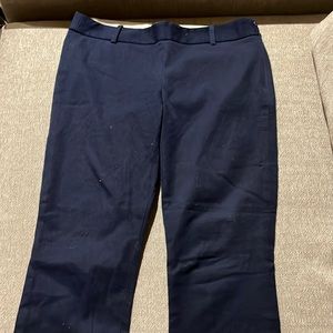 JCrew navy cropped pants with side zipper